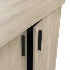 Spülenunterschrank Romanie 100 cm-2 Flügeltüren und 1 Einlegeboden-Kronberg Eiche/Mattschwarz