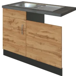 Held Spüle Sorrella 110cm für Geschirrspüler 1 Tür - Eiche/Graphit