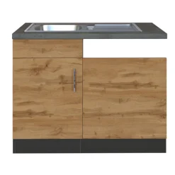 Held Spüle Sorrella 110cm für Geschirrspüler 1 Tür - Eiche/Graphit
