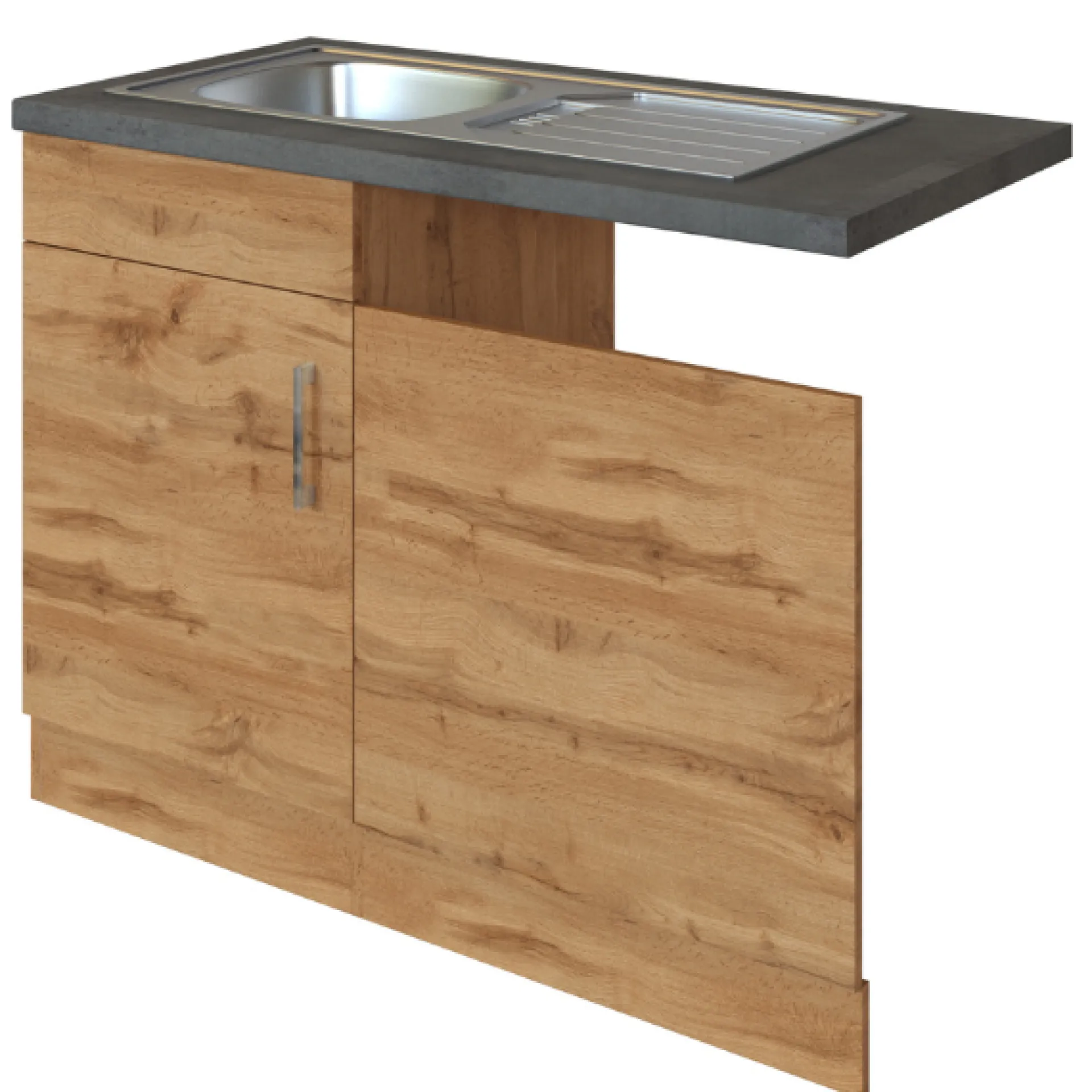 Held Spültisch Sorrella 110cm für Geschirrspüler 1 Tür - Eiche/Beton