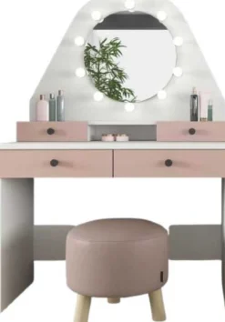 Kinder Trasman Star Schminktisch mit Beleuchtung - rosa/weiß