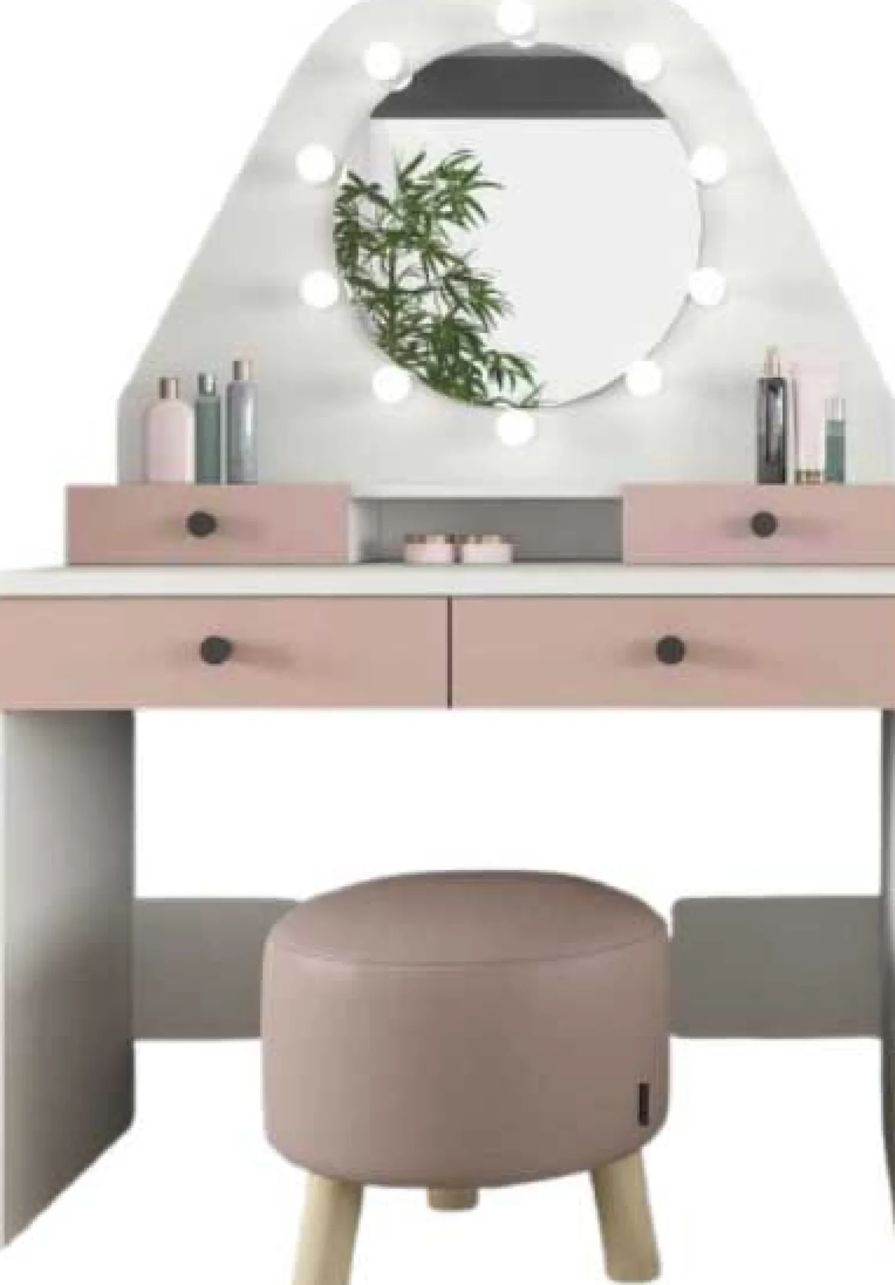 Kinder Trasman Star Schminktisch mit Beleuchtung - rosa/weiß