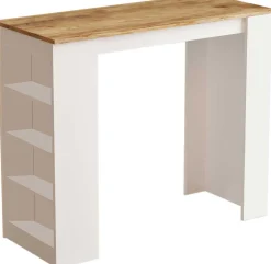 Emob ST1 Bartisch | 100 % MELAMIN | Atlantische Kiefer, Weiß