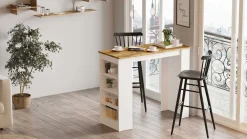 Emob ST1 Bartisch | 100 % MELAMIN | Atlantische Kiefer, Weiß