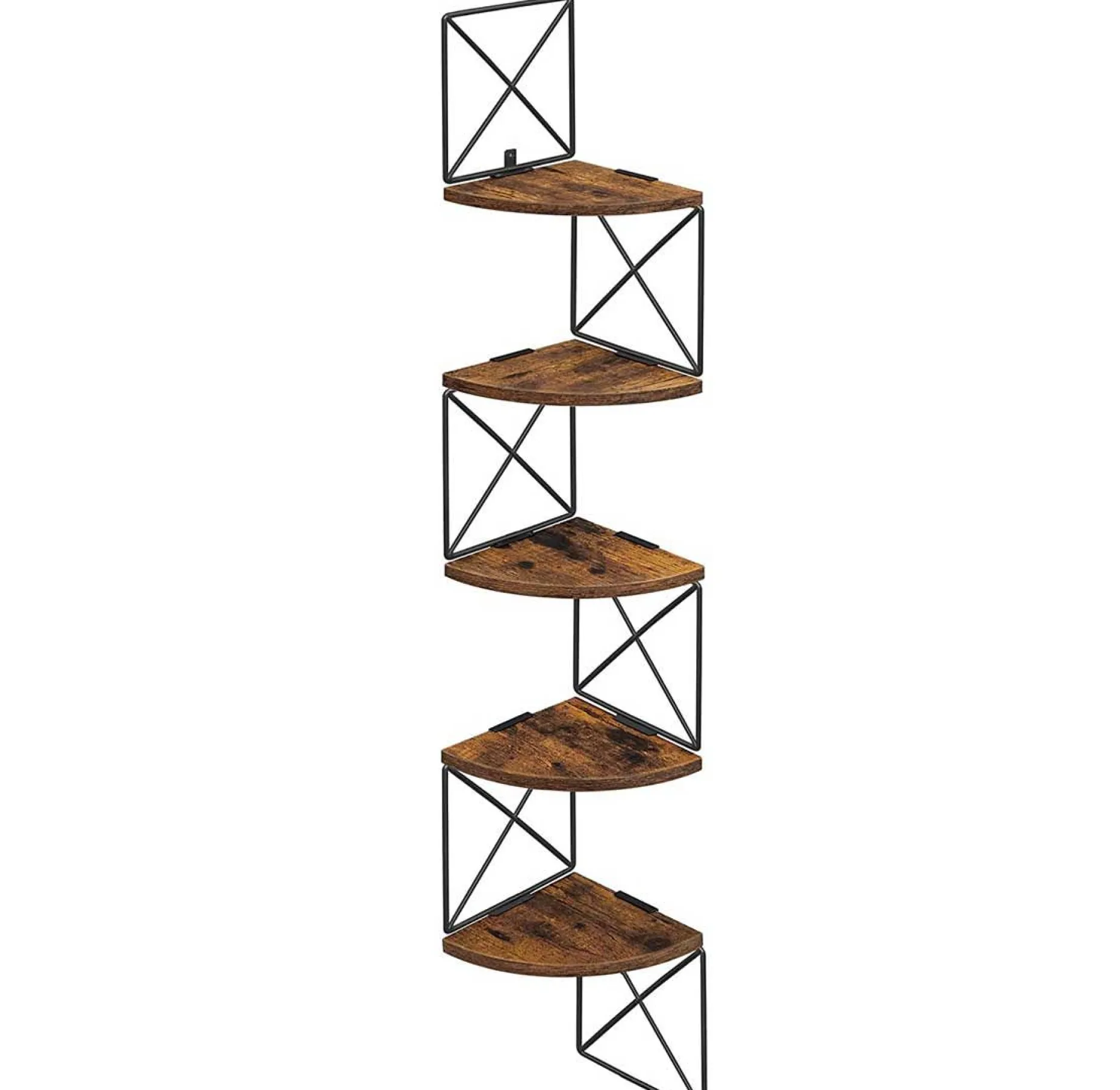 5-stöckiges Eckregal - schwebendes, wandmontiertes Design, 6 kg Kapazität