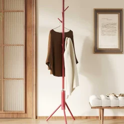 Steh-Garderobe Kassie | Ø48 x 174 cm | Rot / Metall