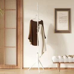 Steh-Garderobe Kassie | Ø48 x 174 cm | Weiß / Metall