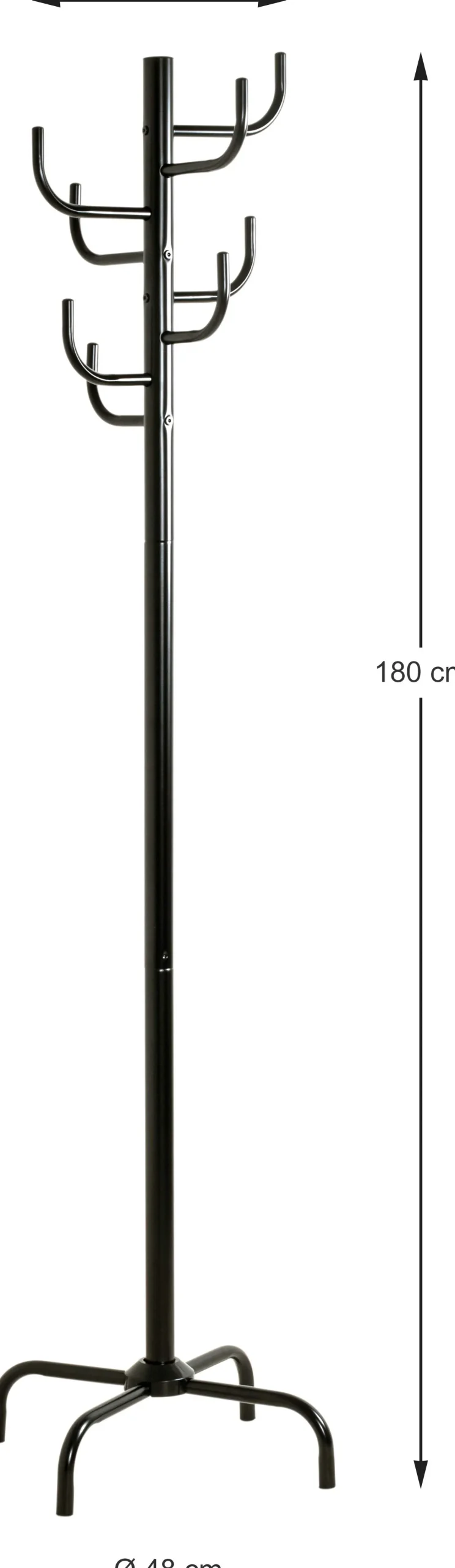 Steh-Garderobe | Ø48 x 180 cm | Schwarz