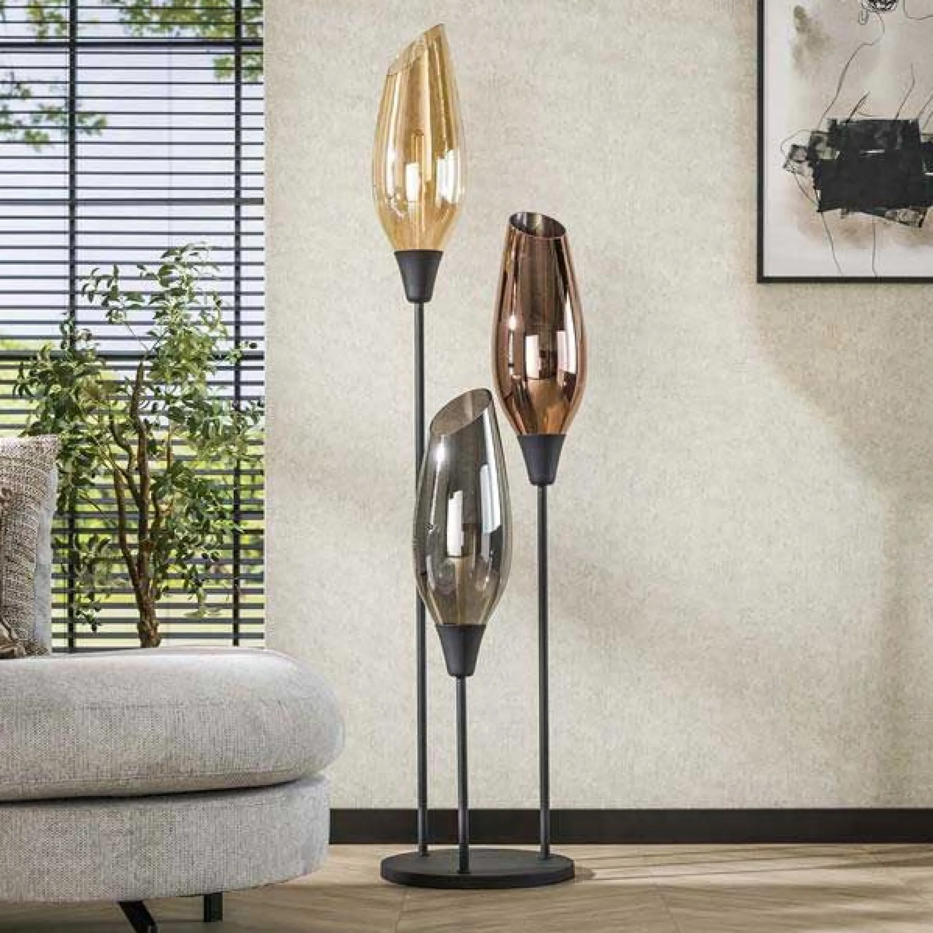 Emob Stehleuchte Cocoon - Ø45x178cm - 3 Lampen - Glas