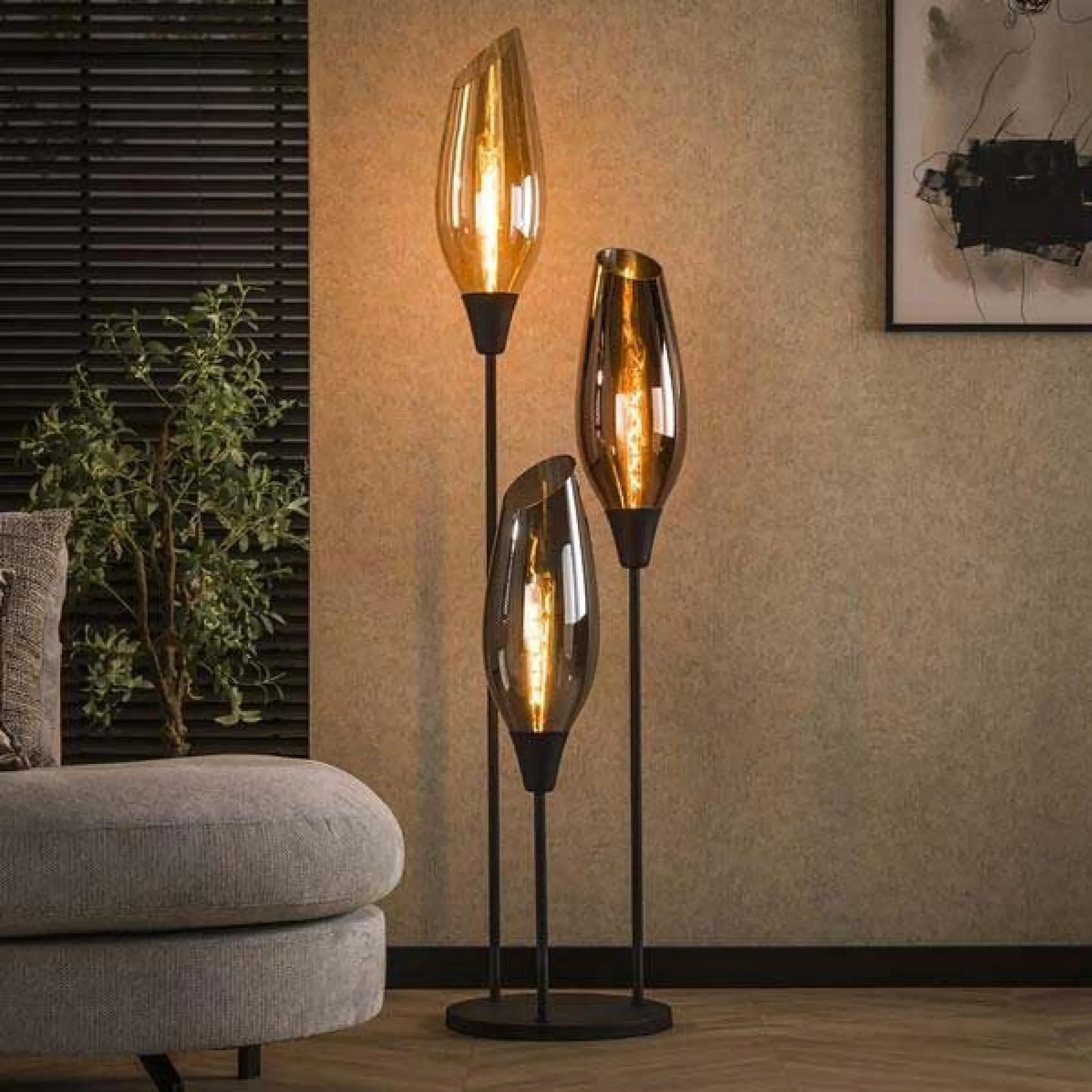 Emob Stehleuchte Cocoon - Ø45x178cm - 3 Lampen - Glas