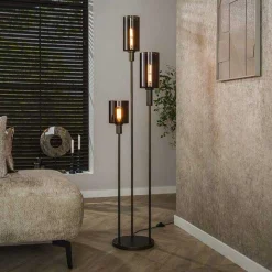 Emob Stehleuchte Sepiora - Ø33x165cm - 3 Lampen - Glas und Metall -