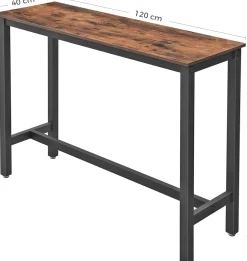 Vasagle Stehtisch Isolde 120x40 industrial - braun/schwarz