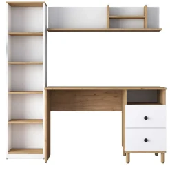 Emob Stilvoller Schreibtisch | Woody Fashion | 100% Melamin | Nussbaum