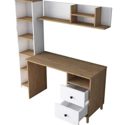 Emob Stilvoller Schreibtisch | Woody Fashion | 100% Melamin | Nussbaum