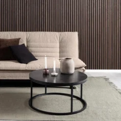 Emob Stilvoller Spiro Couchtisch: e Marmorplatte, 80x40cm