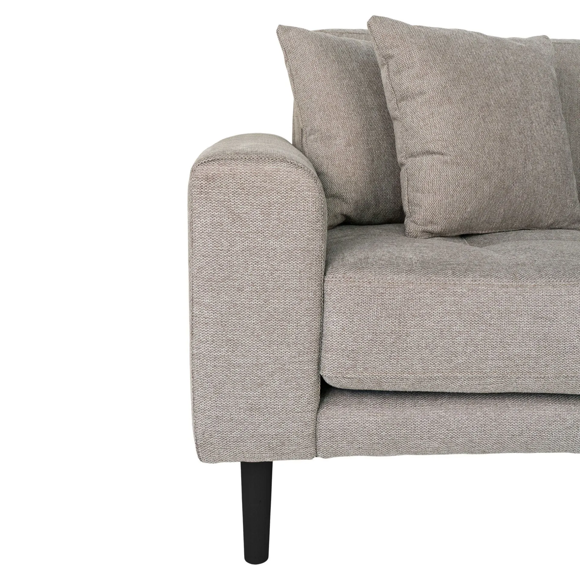 House Nordic Stone Lido Lounge Sofa mit 4 Kissen und schwarzen Holzbeinen