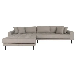 House Nordic Stone Lido Lounge Sofa mit 4 Kissen und schwarzen Holzbeinen