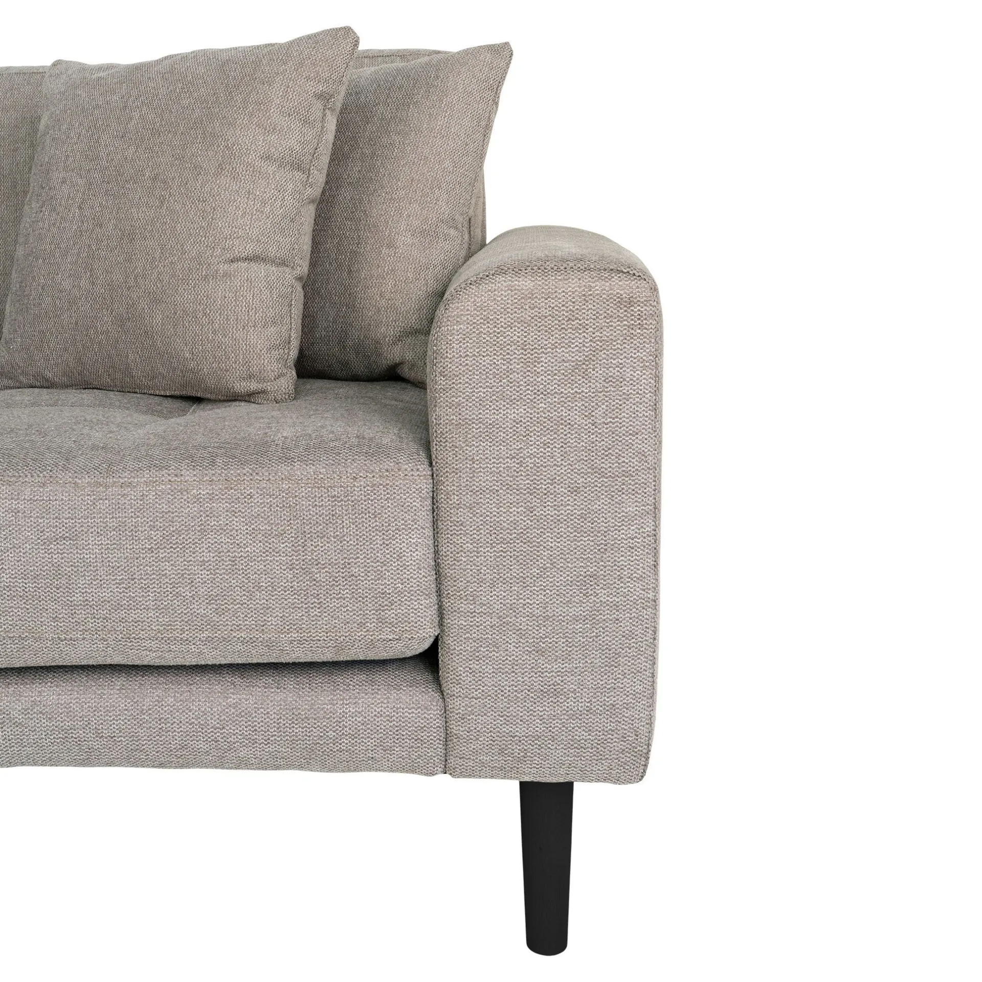 House Nordic Stone Lido Lounge Sofa mit 4 Kissen und schwarzen Holzbeinen