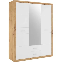 Storck 151cm 3 Türen und 2 Schubladen mit Spiegel - Artisan Eiche/Weiß