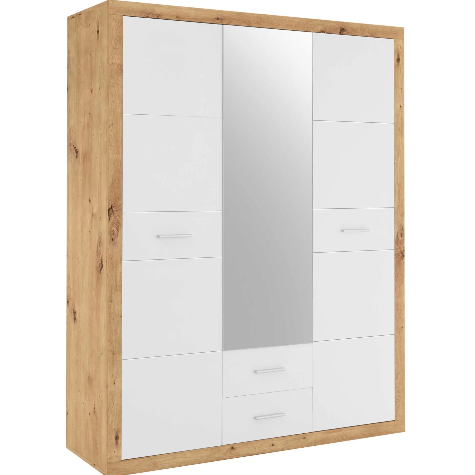 Storck 151cm 3 Türen und 2 Schubladen mit Spiegel - Artisan Eiche/Weiß