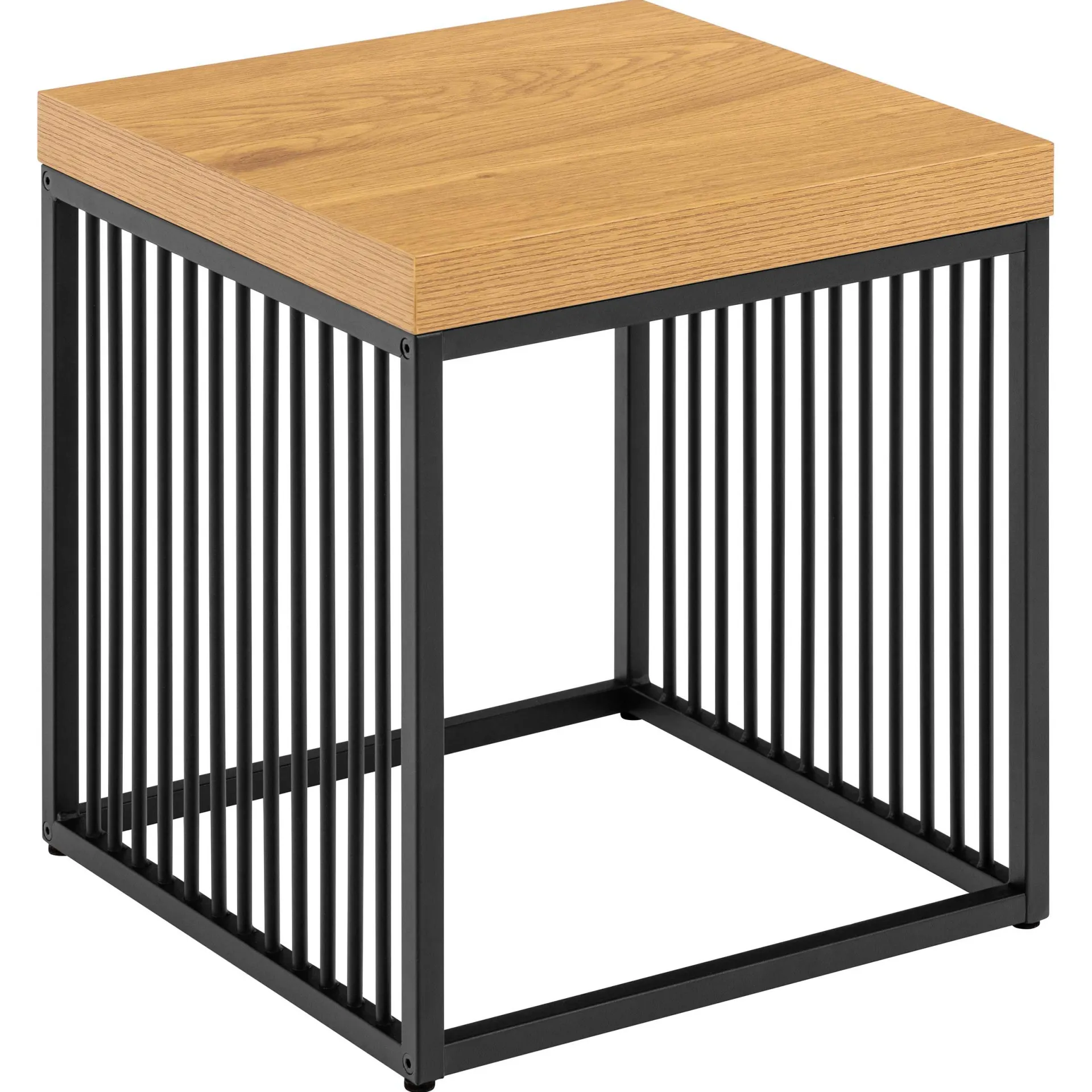 Emob Strington Beistelltisch - 40x40x42 cm - Wildeiche/schwarz