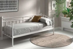 Stuhlbett Pablo 90x200 mit Lattenrost - weiß/metallisch
