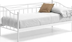 Stuhlbett Pablo 90x200 mit Lattenrost - weiß/metallisch
