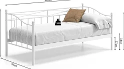 Stuhlbett Pablo 90x200 mit Lattenrost - weiß/metallisch