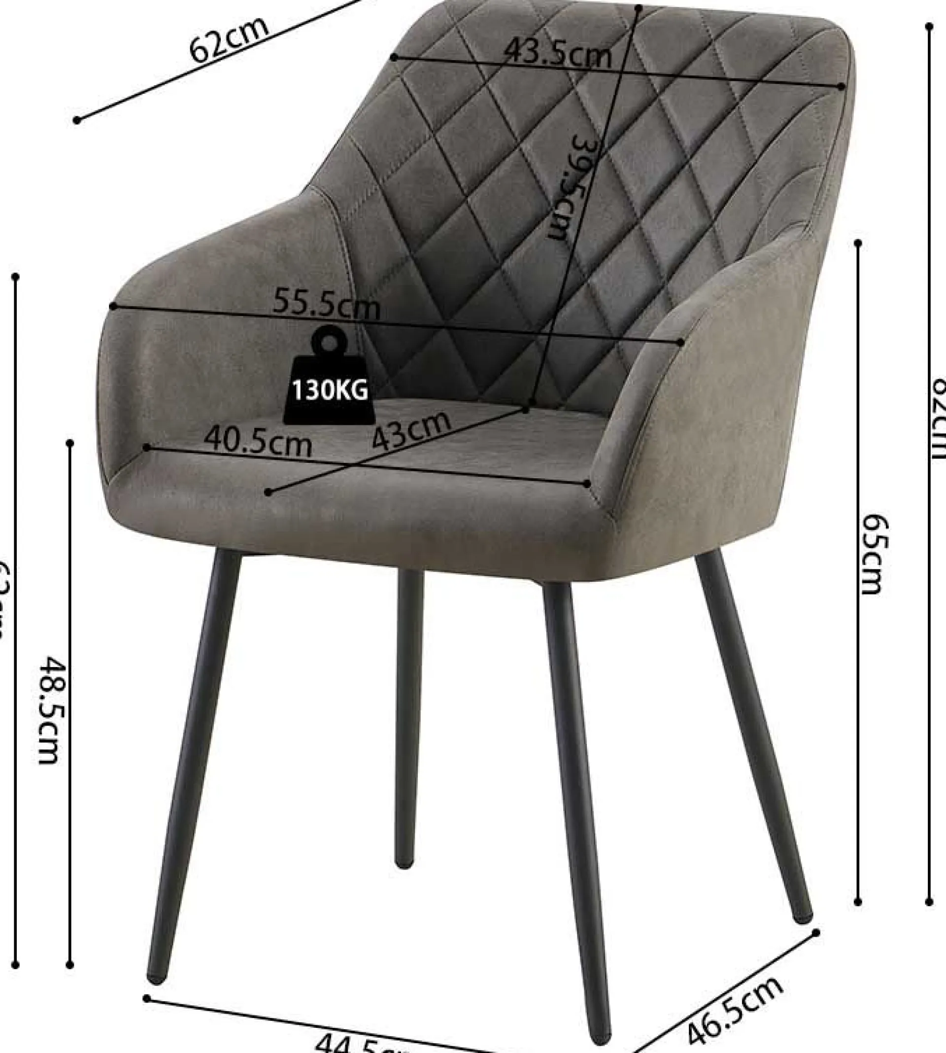 Rousseau Stuhl Evita | 56 x 62 x 82 cm |