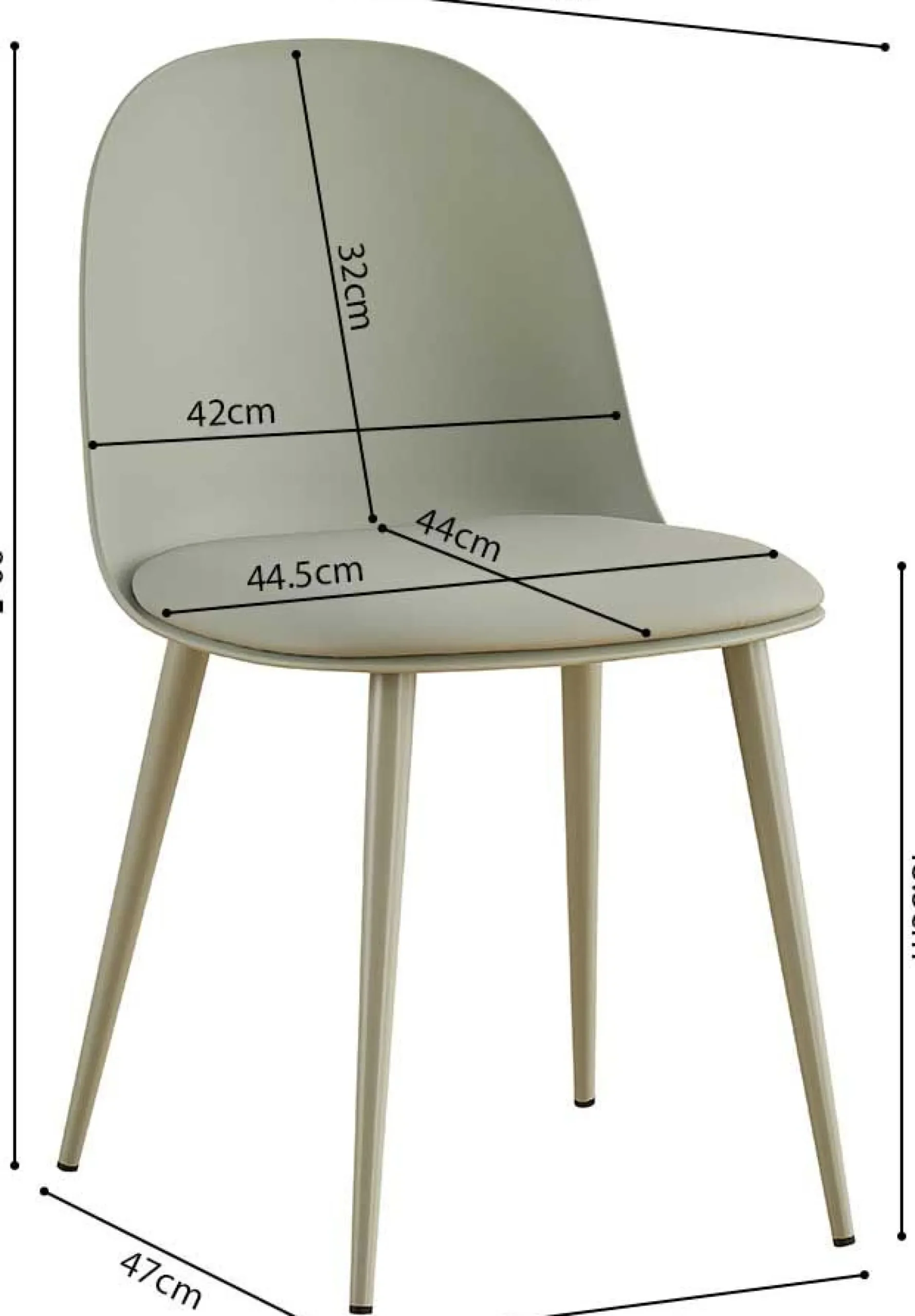Rousseau Stuhl Jasmin | 51 x 44 x 81 cm | Grau-