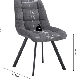 Rousseau Stuhl Lizzy | 52 x 62 x 89 cm | Dunkel