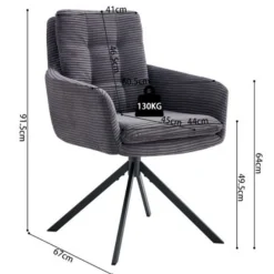 Rousseau Stuhl Luna | 61 x 67 x 92 cm | Dunkel