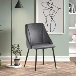 Rousseau Stuhl Maria - Samt /Füße schwarz