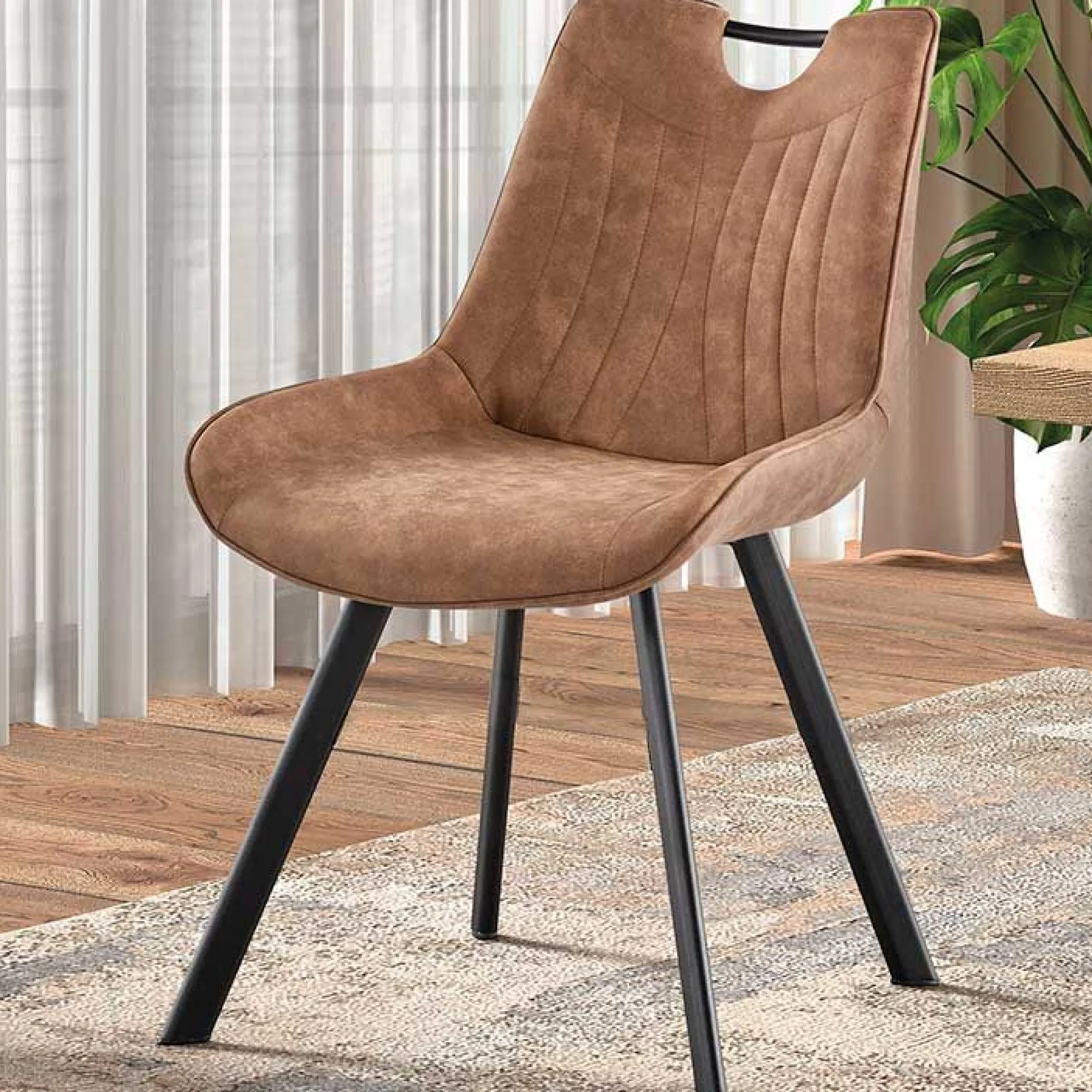 Rousseau Stuhl Paco - dunkele Mikrofaser