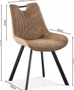 Rousseau Stuhl Paco - dunkele Mikrofaser