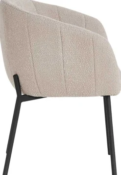 Rousseau Stuhl Sevilla Bouclé Sand | Metallbeine H-H 79 x B-L 57 x T-P 62 cm