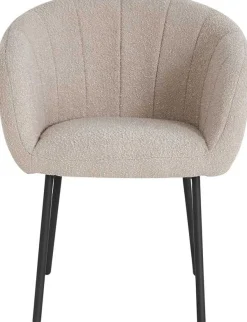 Rousseau Stuhl Sevilla Bouclé Sand | Metallbeine H-H 79 x B-L 57 x T-P 62 cm