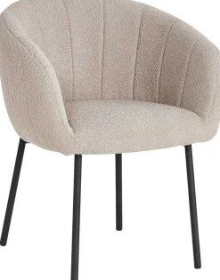 Rousseau Stuhl Sevilla Bouclé Sand | Metallbeine H-H 79 x B-L 57 x T-P 62 cm
