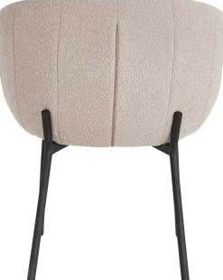 Rousseau Stuhl Sevilla Bouclé Sand | Metallbeine H-H 79 x B-L 57 x T-P 62 cm