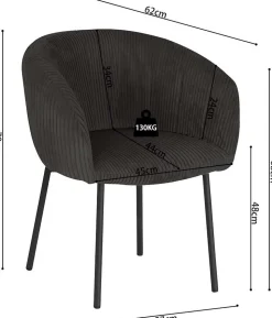 Rousseau Stuhl Sill | 57 x 62 x 79 cm | Dunkel