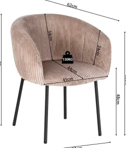 Rousseau Stuhl Sill | 57 x 62 x 79 cm | Sandfarbe
