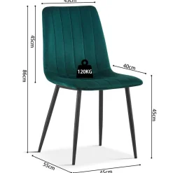 Rousseau Stuhl Willie - Samt /schwarze Beine