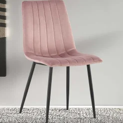 Rousseau Stuhl Willie - Samt /Füße schwarz