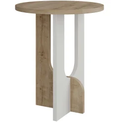 Emob Stylish Woody Fashion Beistelltisch | 18mm Dicke | 40x47x40 cm | 15 kg Kapazität | Eiche weiß