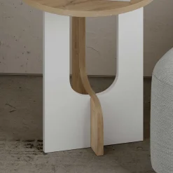 Emob Stylish Woody Fashion Beistelltisch | 18mm Dicke | 40x47x40 cm | 15 kg Kapazität | Eiche weiß