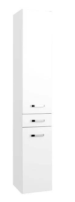 Säulenschrank Bobbi hoch 30cm 2 Türen und 1 Schublade - weiß