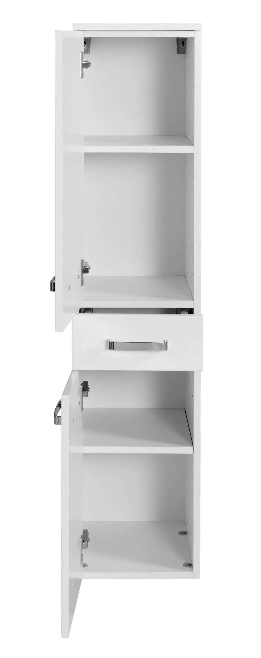 Säulenschrank Bobbi niedrig 30cm 2 Türen und 1 Schublade - weiß