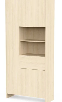 Säulenschrank Cougar - 84x33x185cm - 5 Türen und 1 Schublade - Eiche
