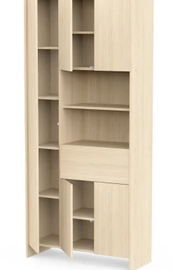 Säulenschrank Cougar - 84x33x185cm - 5 Türen und 1 Schublade - Eiche