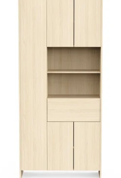 Säulenschrank Cougar - 84x33x185cm - 5 Türen und 1 Schublade - Eiche